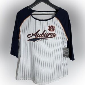 Auburn Tigers Women’s Raglan Baseball Tee Colosseum NWT War Eagle